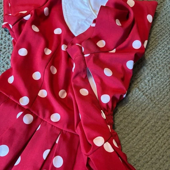 Bonne Chance Minnie Mouse Red Polka Dot Dress Disney - Picture 6 of 11